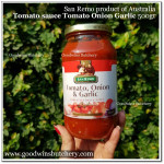 Sauce tomato SANREMO Australia TOMATO ONION & GARLIC 500g